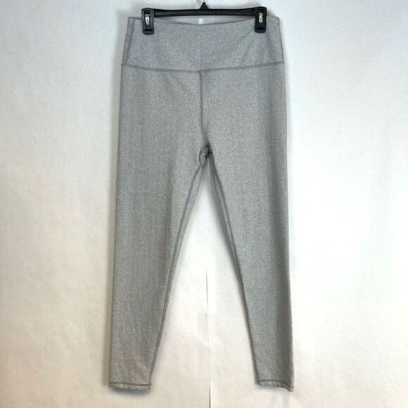 Kyodan Leggings Women’s Large Gray Chevron Print Flat Front High-Rise Workout - Picture 1 of 13